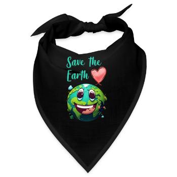 Save the Earth Umweltschutz und Artenschutz - Bandana - Schwarz - Vorne
