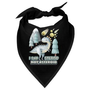 Lustiger 3D Dinosaurier, Spruch mit Asteroid - Bandana - Schwarz - Vorne