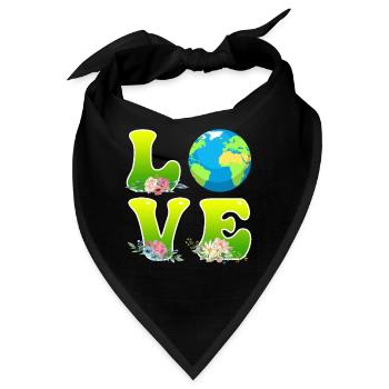 Save the Earth LOVE Mission Erde Umweltschutz - Bandana - Schwarz - Vorne