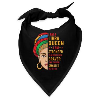 Libra Queen Geschenk Tierkreis Sternzeichen Waage - Bandana - Schwarz - Vorne