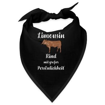 Limousin Rind I Frankreich Rinderzucht für - Bandana - Schwarz - Vorne