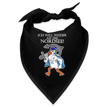 Nordsee Spruch - Bandana - Schwarz - Vorne