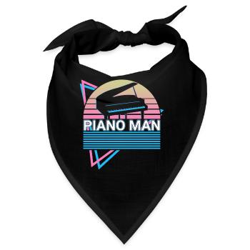 Piano Man Keyboard Klavier Retro - Bandana - Schwarz - Vorne
