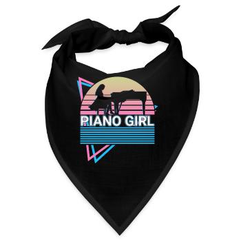 Piano Girl Keyboard Klavier Retro - Bandana - Schwarz - Vorne
