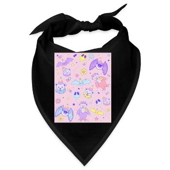 Weirdcore Ästhetik Pastell Goth Clowncore Kidcore - Bandana - Schwarz - Vorne
