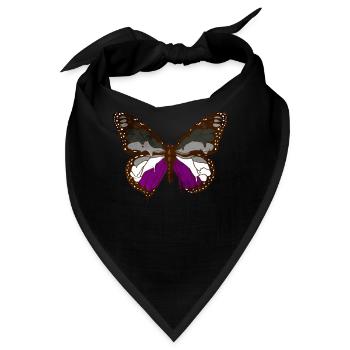 Asexuelle Stolz Ace Flagge Schmetterling Subtil LG - Bandana - Schwarz - Vorne