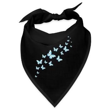 Blaue Schmetterlinge Schmetterling Schwarm Bunt - Bandana - Schwarz - Vorne