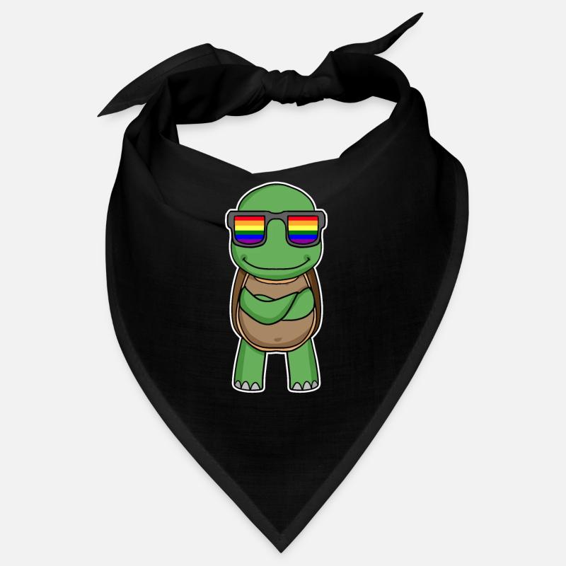 Regenbogen - Schildkröte mit Brille Bandana