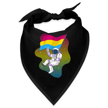 Pansexuelle Stolz Pan Flagge Raum Astronaut Subtil - Bandana - Schwarz - Vorne