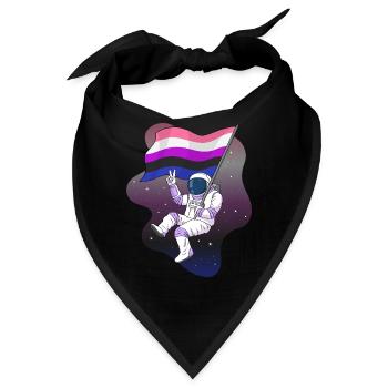 Gender Fluid Stolz Flagge Raum Astronaut Subtile - Bandana - Schwarz - Vorne