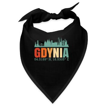 Polen Gdynia Skyline - Bandana - Schwarz - Vorne