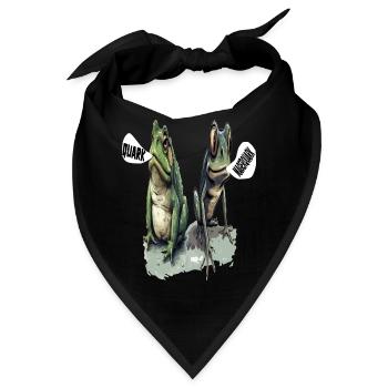 Frosch Kaulquappe Quark Diät Magerquark Wortspiel - Bandana - Schwarz - Vorne