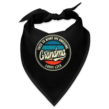 Beste Oma Großmutter der Welt Retro Geschenk - Bandana - Schwarz - Vorne