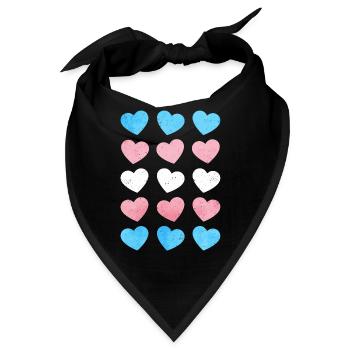 Transgender Stolz Trans Flagge Herzen Subtile LGBT - Bandana - Schwarz - Vorne
