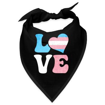 Transgender Stolz Trans Flagge LIEBE Herz LGBTQ - Bandana - Schwarz - Vorne
