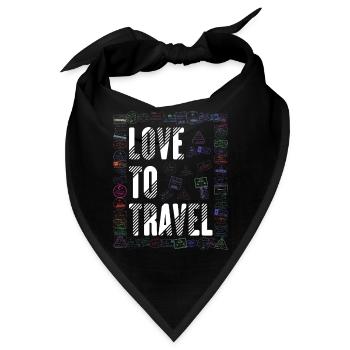 Reiselust Stempel Flug Reisen Urlaub Kreuzfahrt - Bandana - Schwarz - Vorne