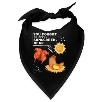 Lustiger Hühner Spruch, Huhn Witz Sonnenbaden - Bandana - Schwarz - Vorne