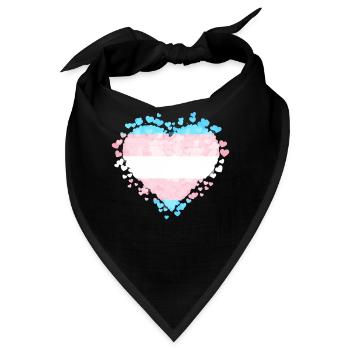 Transgender Stolz Trans Flagge Herzen Sublte LGBTQ - Bandana - Schwarz - Vorne