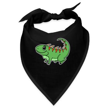 Iguana Grün Reptilien - Bandana - Schwarz - Vorne