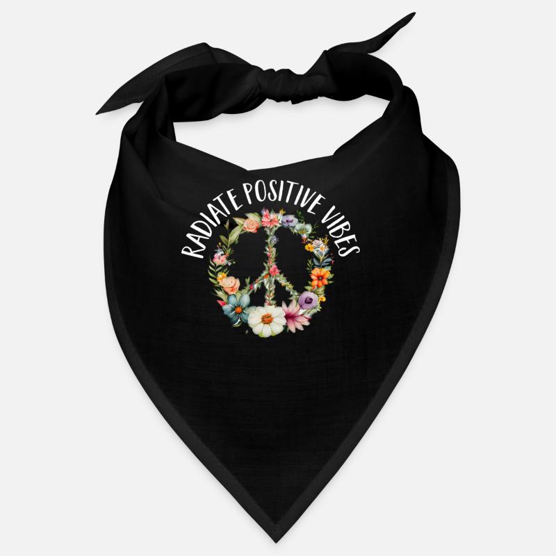 Hippie Peace Zeichen Frieden Blumen Blumenkind Bandana