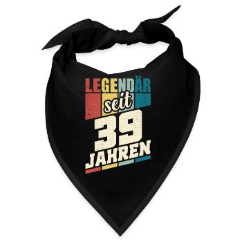 39. Geburtstag Legendär Seit 39 Jahren Legende 39 - Bandana - Schwarz - Vorne
