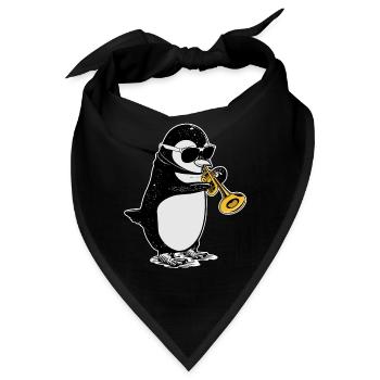 Pinguin Trompete Geschenk Kinder Big Band Musik - Bandana - Schwarz - Vorne