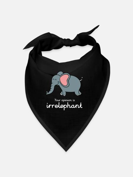 Your opinion is irrelephant - Bandana - Schwarz - Vorne