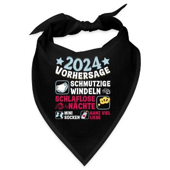 Vorhersage 2024 bald Vater Babyparty 2024 - Bandana - Schwarz - Vorne