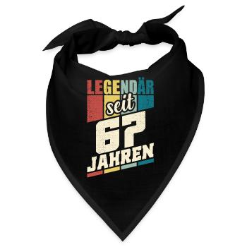 67. Geburtstag Legendär Seit 67 Jahren Legende 67 - Bandana - Schwarz - Vorne