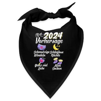 Baby Vorhersage 2024 werdende Mutter 2024 - Bandana - Schwarz - Vorne