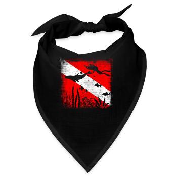 Scuba Dive Flag Tieftauchen Divemaster Tauchlehrer - Bandana - Schwarz - Vorne