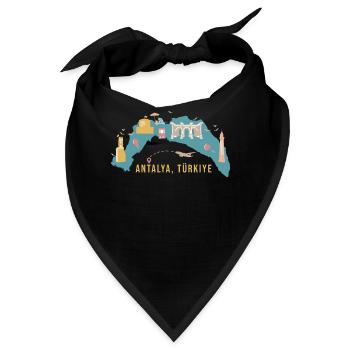 Antalya Türkei Souvenir - Bandana - Schwarz - Vorne