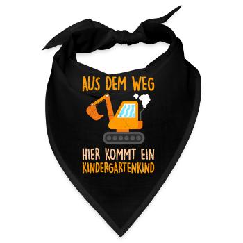 Kiga Aus dem Weg hier komt ein Kindergartenkind - Bandana - Schwarz - Vorne