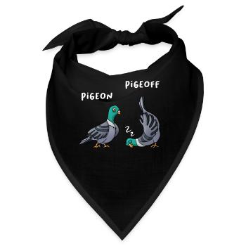 PigeON PigeOFF Taube Tauben Lustig - Bandana - Schwarz - Vorne