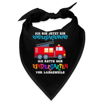 Ich bin jetzt ein Kindergartenkind Kindergarten - Bandana - Schwarz - Vorne