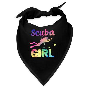 Scuba Girl Lustig Tiefseetauchen Mädchen Taucher - Bandana - Schwarz - Vorne