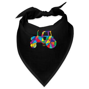 Low Poly Bauernhof Traktor Poly Bauernhof - Bandana - Schwarz - Vorne