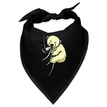 Cute Polar Bear Cloth Biting Sucking Polar Bear - Bandana - Schwarz - Vorne