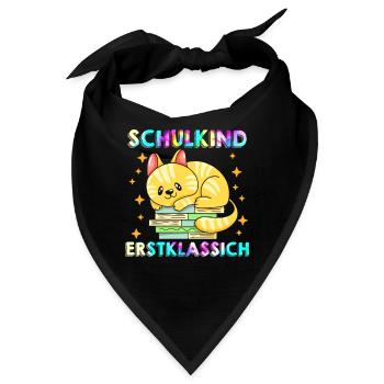 Schulkind Erstklassig Einschulung 1. Klasse - Bandana - Schwarz - Vorne