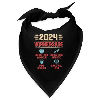 Vorhersage 2024 bald Vater Babyparty 2024 - Bandana - Schwarz - Vorne
