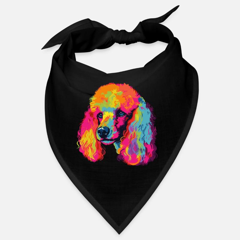Caniche Chien Coloré Bandana