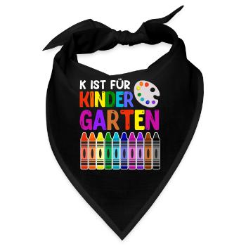 K ist für Kindergarten Kindergartenkinder - Bandana - Schwarz - Vorne