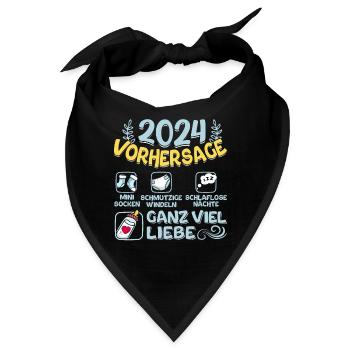 Babyparty Vorhersage 2024 werdende Mama 2024 - Bandana - Schwarz - Vorne
