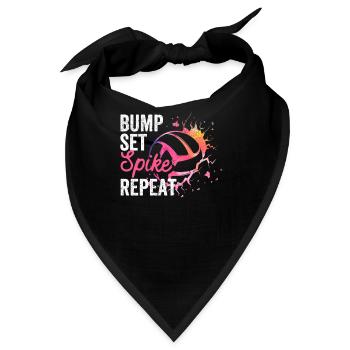 Bump Set Spike Repeat Funny Volleyball Liebhaber - Bandana - Schwarz - Vorne