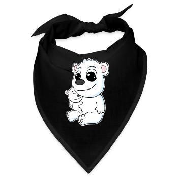 Eisbär Familie - Eisbär mit Baby - Eisbär Motiv - Bandana - Schwarz - Vorne