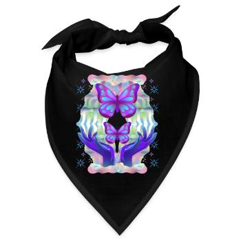 Psychedelische Schmetterlinge Airbrush-Graffiti - Bandana - Schwarz - Vorne