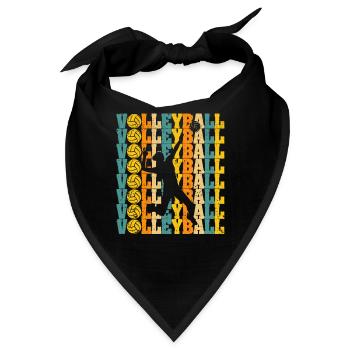 Retro Volleyball Mannschaft Sport Vintage Strand - Bandana - Schwarz - Vorne