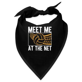 Triff mich am Netz Volleyballspieler lustig Sport - Bandana - Schwarz - Vorne