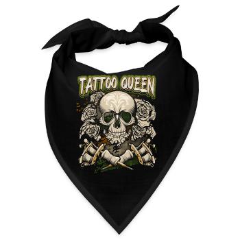 Skull, Tattoo Spruch, Tätowierung, Totenkopf - Bandana - Schwarz - Vorne