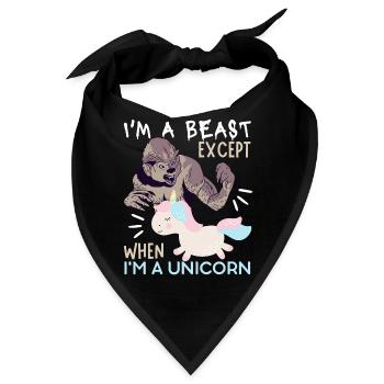 Einhorn-Unicorn, Ungeheuer, Zombie Spruch - Bandana - Schwarz - Vorne